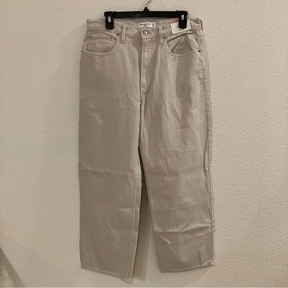 Abercrombie & Fitch Cream High Rise Pants